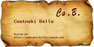 Csetneki Bella névjegykártya